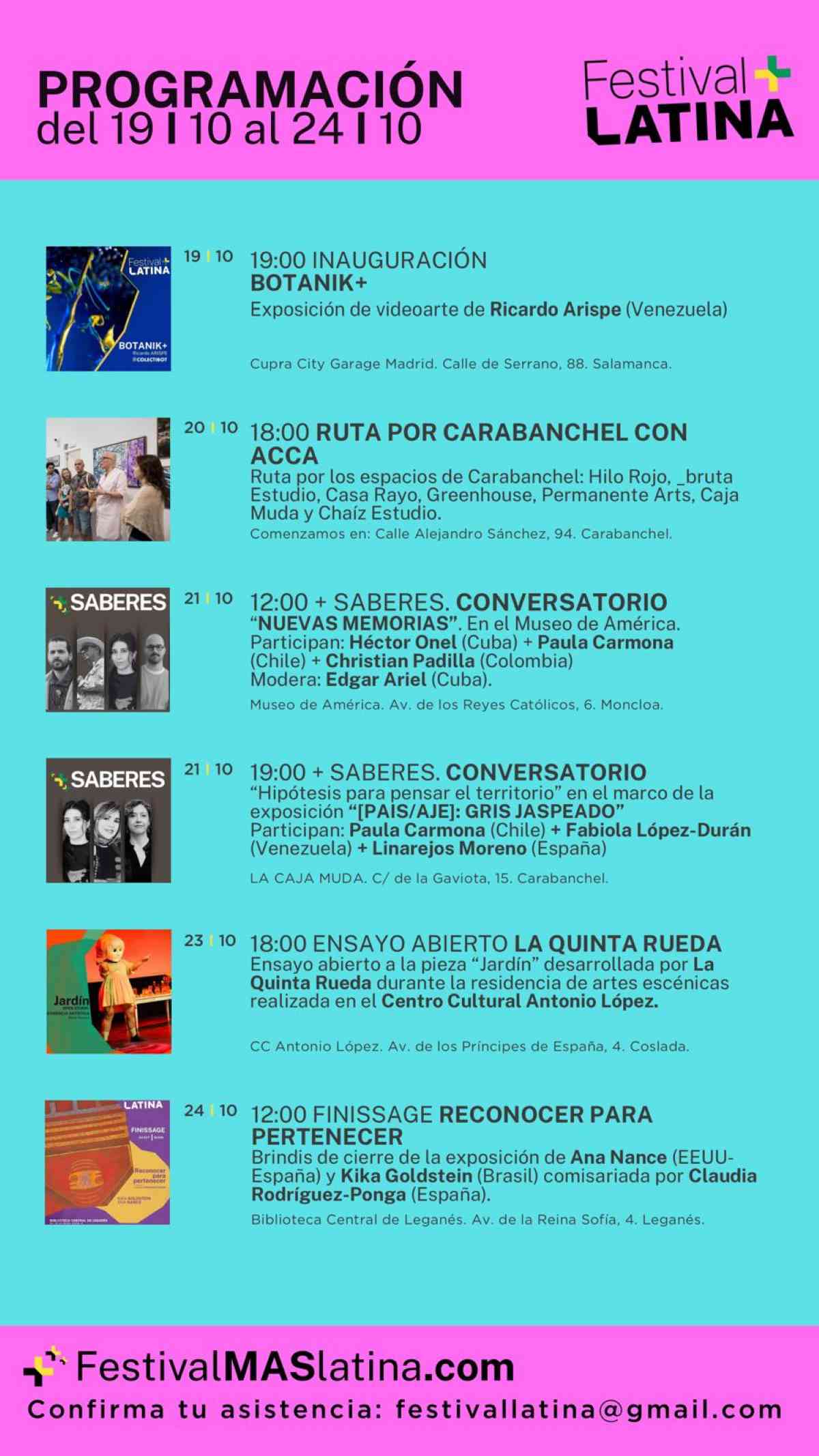 Festival +Latina del 19/oct al 24/oct