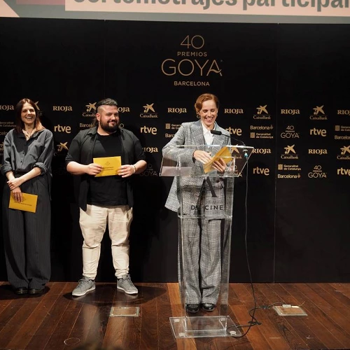 Los presentadores leen los nominados a los goya en cortometrajes para 2026