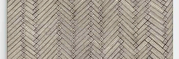 arte Iskonawa Sin título, 2026. Tintes naturales sobre algodón, 142 x 139 cm